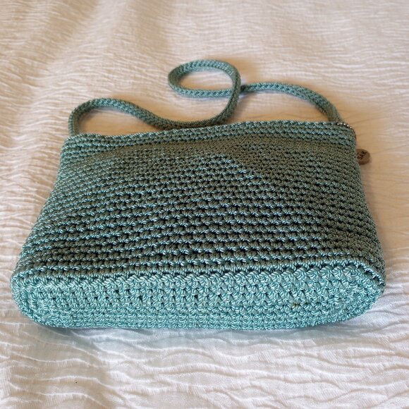 The Sak Small Crochet Knit Shoulder Bag Seafoam Blue - Picture 3 of 6